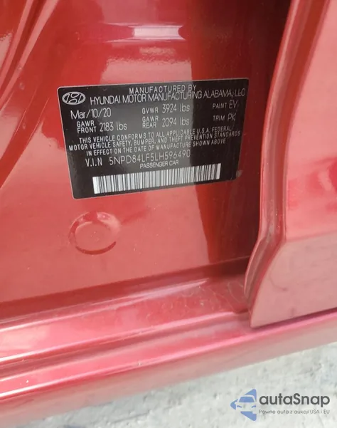 2020 Hyundai Elantra Sel from USA, damaged, VIN 5NPD84LF5LH596490